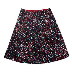 Long Tall Sally size 18 polkadot cotton blend high waisted pleated midi skirt